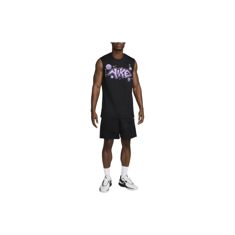 Nike Dri FIT Sleeveless Basketball T Shirt T Shirt Men's Black-2
