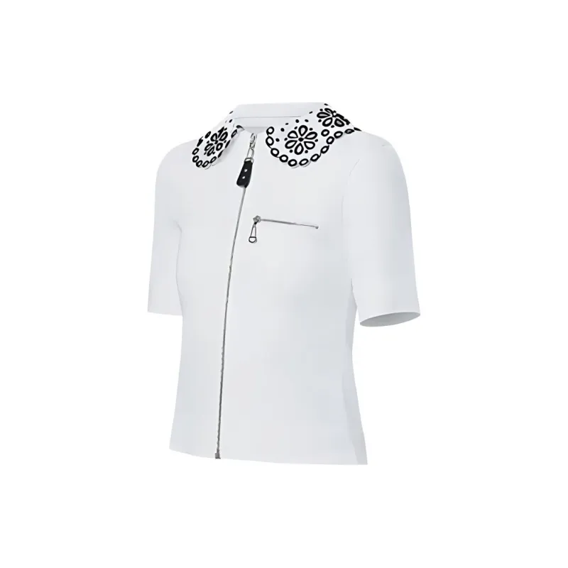 LOUIS VUITTON Broderie Collar Zip Up Knit Top-2