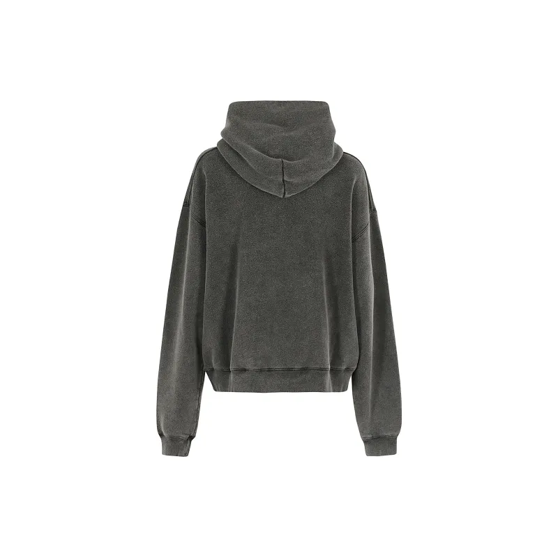 Alexander Wang Logo Jacquard Distressed Hoodie-1