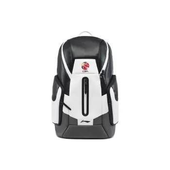 LiNing Basketball Collection Polyester Backpack Unisex White & Black