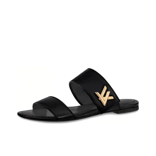 LOUIS VUITTON Slide Slippers Women's Black