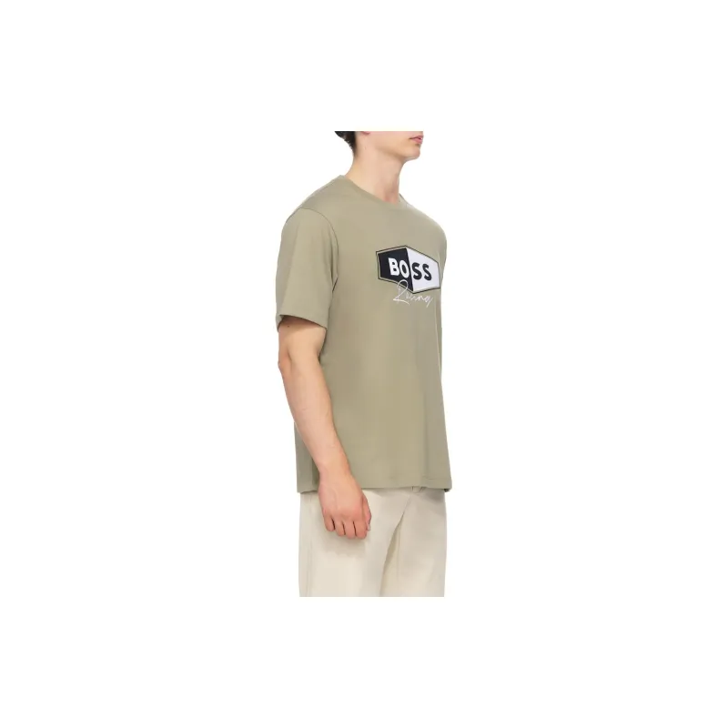 HUGO BOSS Crew Neck Casual Short Sleeved T Shirts Men's Khaki-5