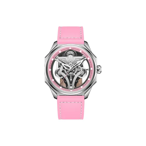JINLERY Mechanical Movement Leather Watch Bands Watch Women's Watch Cut Out Dial