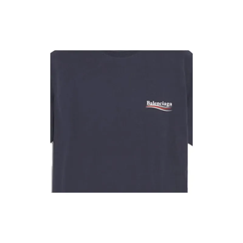 Balenciaga T Shirt Loose Fit Style Unisex Navy Blue-5
