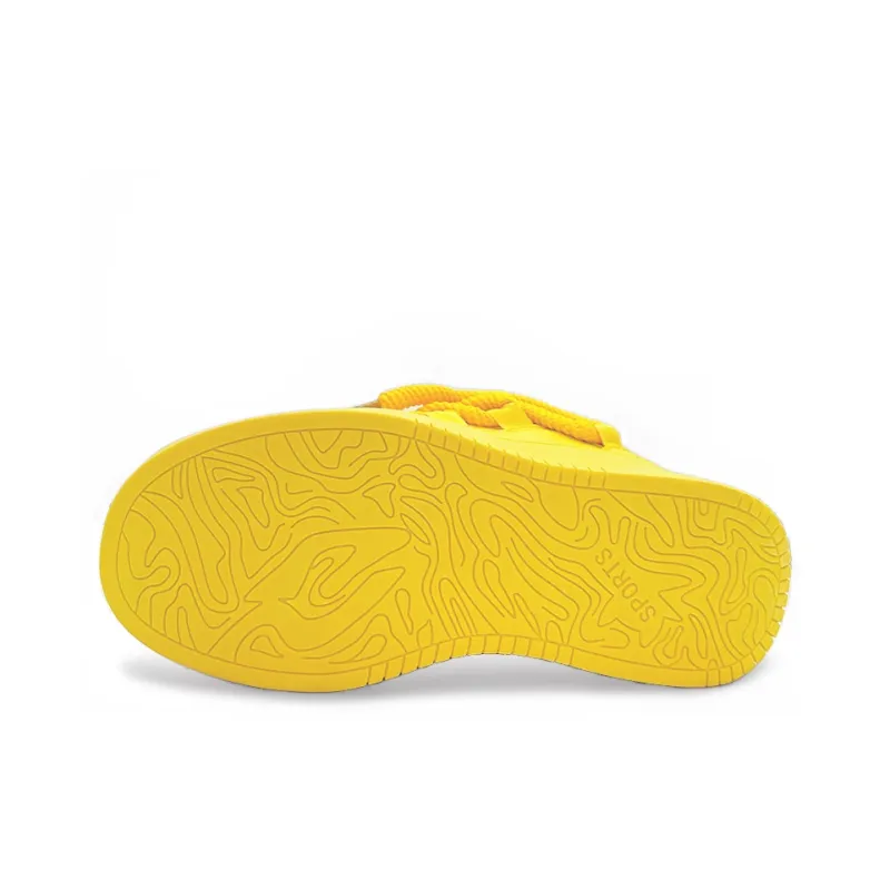 ITGI Dreadlocks Puffy Shoes Slip Resistant Height Increasing Low Top Skateboard Shoes Unisex Yellow-5