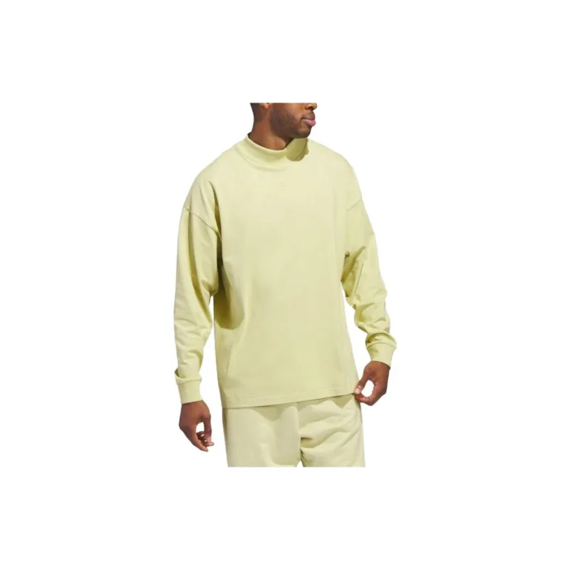 Adidas Basketball Long Sleeve Long Sleeve Top   Yellow-3