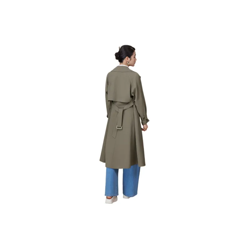 BBLLUUEE Trench Coat Women's Tea Green-1