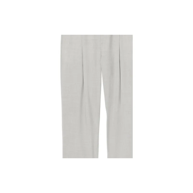 Burberry Monogram Motif Wool Wide Leg Trousers-5