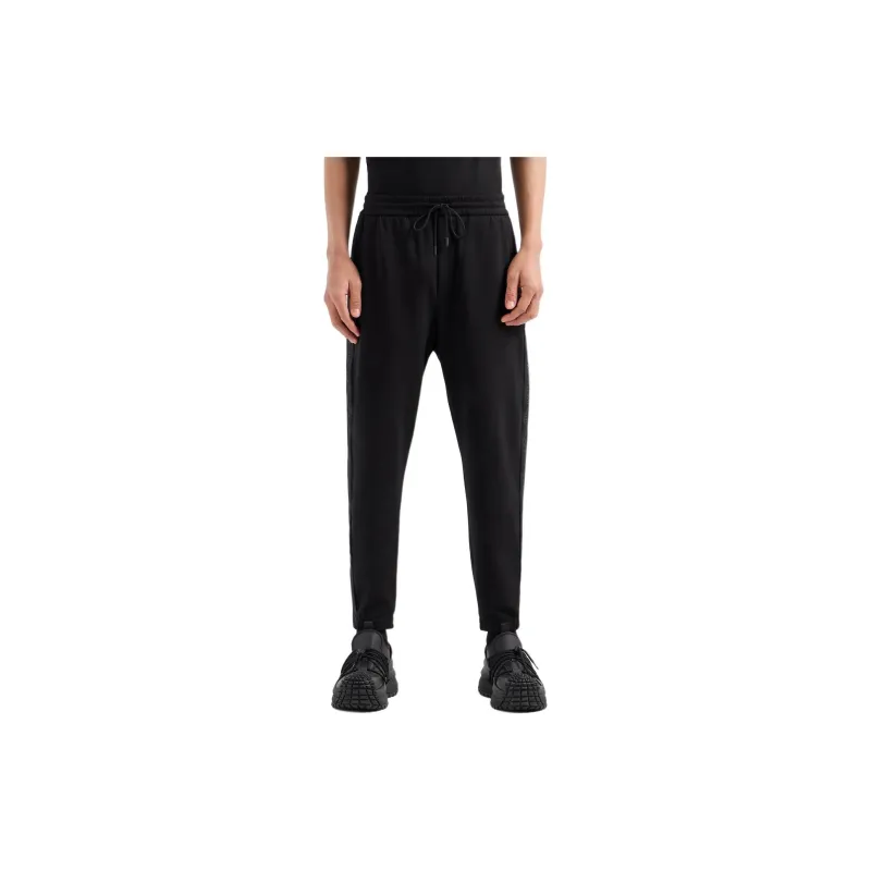 EMPORIO ARMANI Double jersey Joggers With Drawstring And Logo Tape-8
