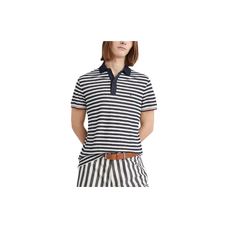 Tommy Hilfiger Logo patch Striped Polo Shirt-2