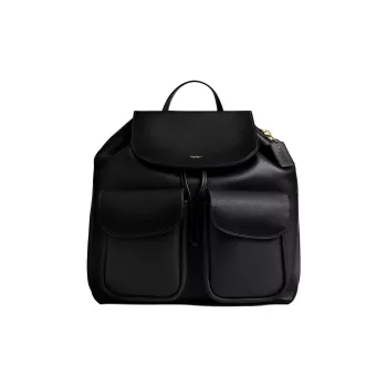 COACH Crosby Grain Leather Backpack Large Size Women's Black