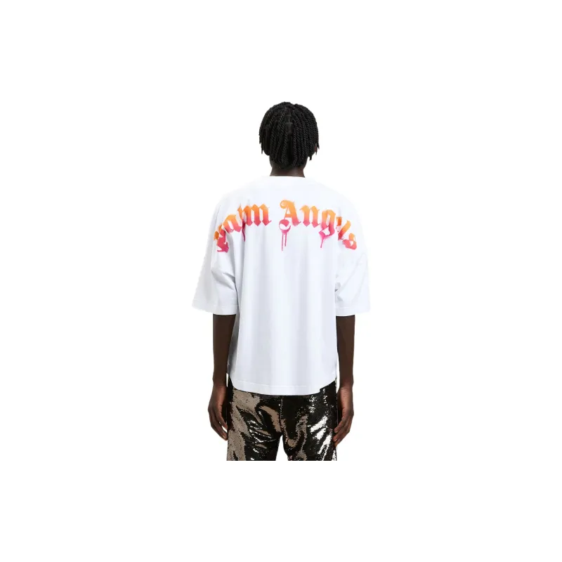 PALM ANGELS Sprayed Palm Logo Over T Shirt-3
