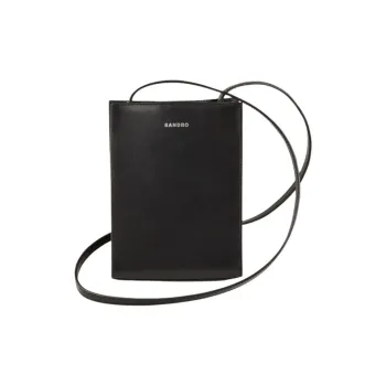 Sandro Cow Leather Crossbody Bag Shoulder Bag Mini Men's Black