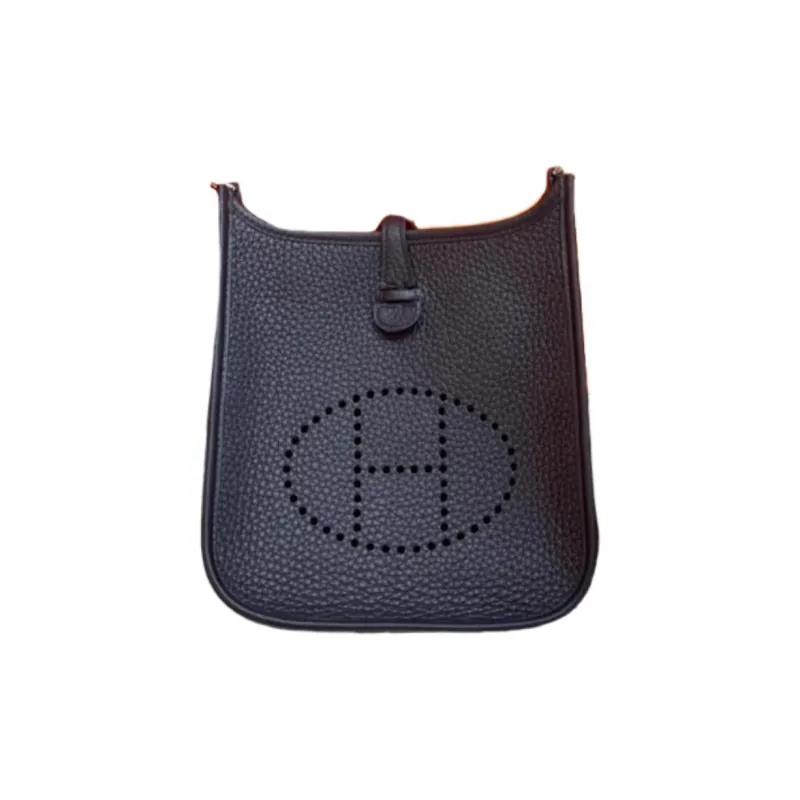 HERMES Evelyne Clemence Bullock Leather Ivorie Crossbody Bag Shoulder Bag Women's Navy Blue & Indigo & Zanzibar Blue-1