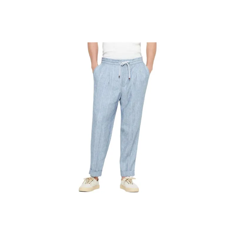Brunello Cucinelli Pleated Linen Trousers-3