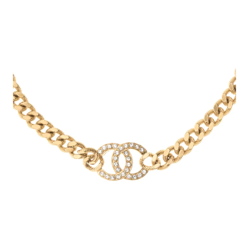CHANEL Crystal Cc Logo Necklace-1