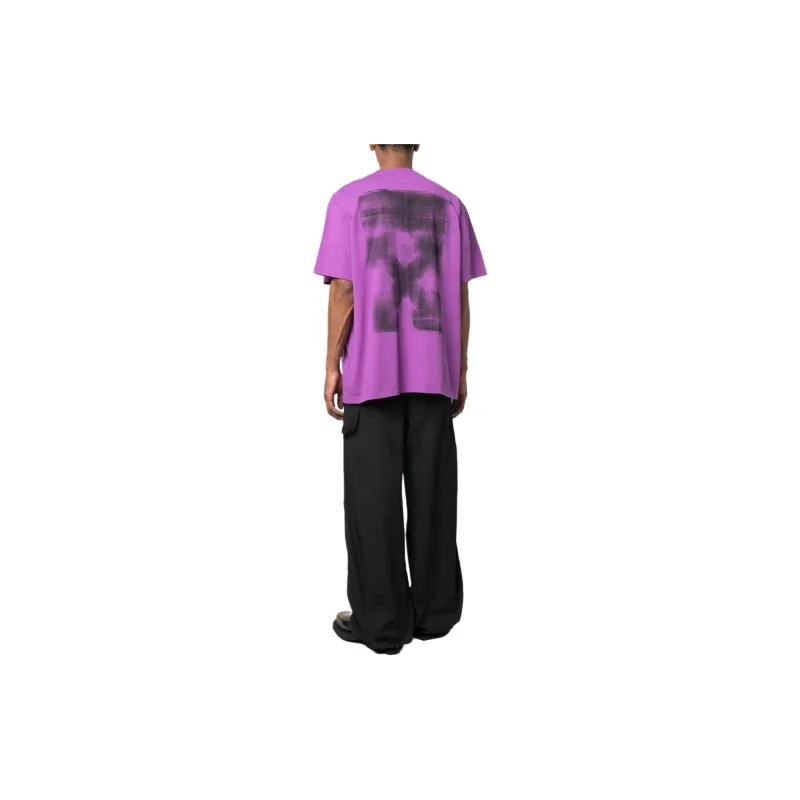 OFF WHITE T Shirt Loose Fit Style Men's Purple-1