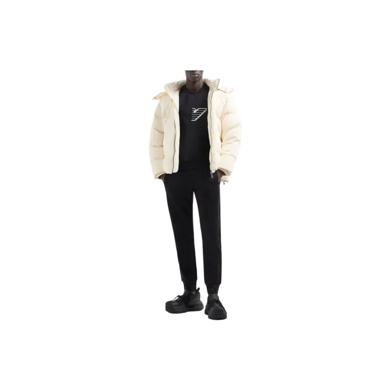 EMPORIO ARMANI Double jersey Sweatshirt With Embossed Oversized Eagle On A Chevron Background-3