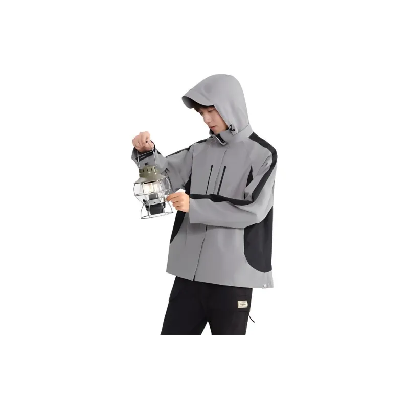 BODACHEL Water-Resistant Windproof And Rainproof Windbreaker Jacket Men's Duck Green Gray-8