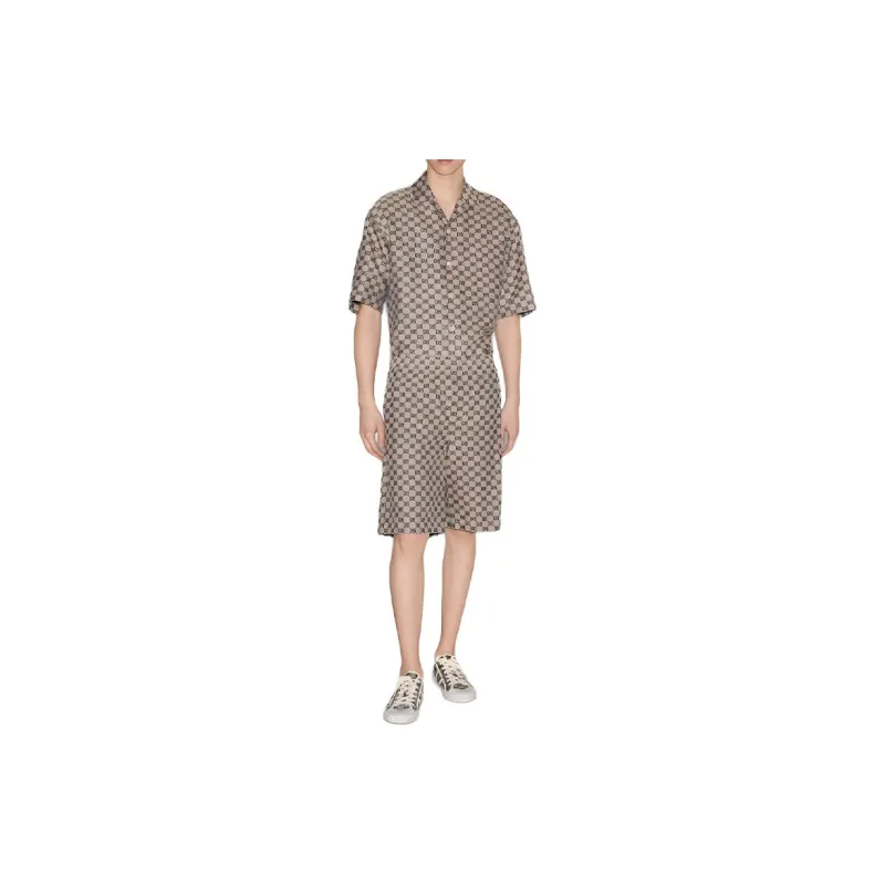 GUCCI Gg Linen Blend Shorts-1