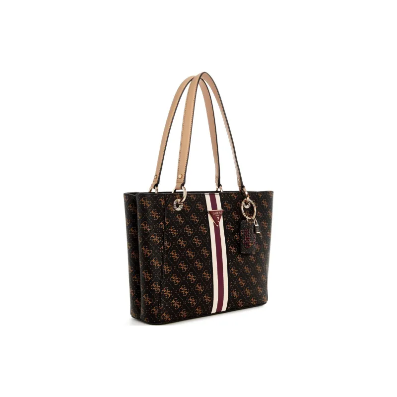 GUESS Artificial Leather Tote Bag Shopping Bag Handbag Small Size Women's Brown-1