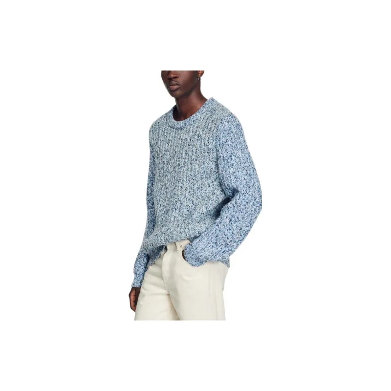 Sandro Sweaters Men Sky Blue-3
