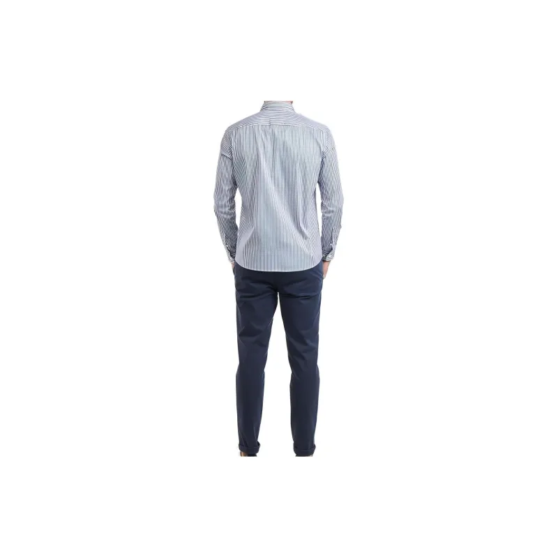 HUGO BOSS Pinstriped Curved Hem Shirt-2
