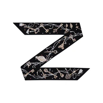 HERMES Silk Scarves Women's Black