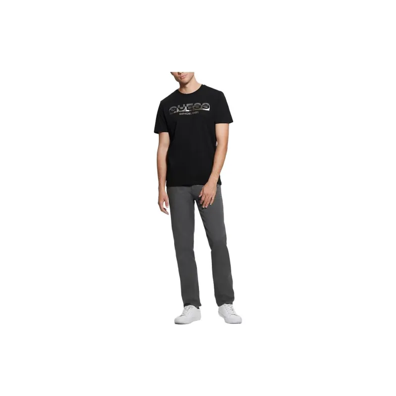 GUESS Eco Metallic-Accented Tee T-Shirt Men's Black-2