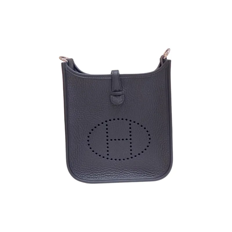 HERMES Evelyne Clemence Bullock Leather Ivorie Crossbody Bag Shoulder Bag Women's Navy Blue & Indigo & Zanzibar Blue-2
