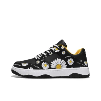 Little Daisy Skateboard Shoes Men Low Top White Green