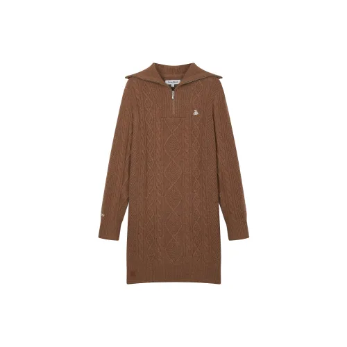 Teenie Weenie Long-Sleeved Dresses Women's Dark Khaki