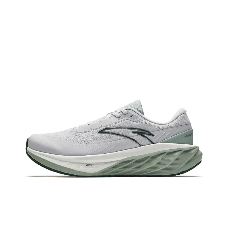 Anta Cushioned Slip Resistant Low Top Casual Running Shoes Men's Gray Green-0
