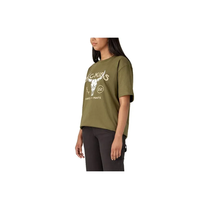 Dickies Bull Skull Heavyweight T-Shirt T-Shirt Unisex Green-8