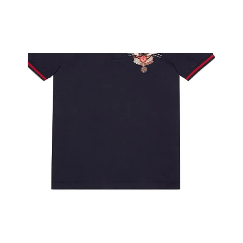GUCCI Polo Shirts Men Ink Blue-5