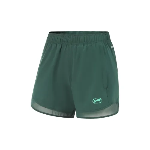 LINING Running Collection Sports Shorts Women's Dark Black/Green