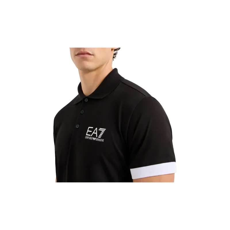 EMPORIO ARMANI EA7 SS24 Polo Shirt Men's Black-4