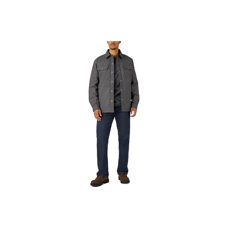 Dickies Water Repellent Fleece-Lined Duck Shirt Jacket Jackets Coats Men's Gray-3