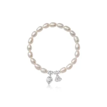 Jingleo S999 Fine Silver Natural Pearl Bracelets Women's