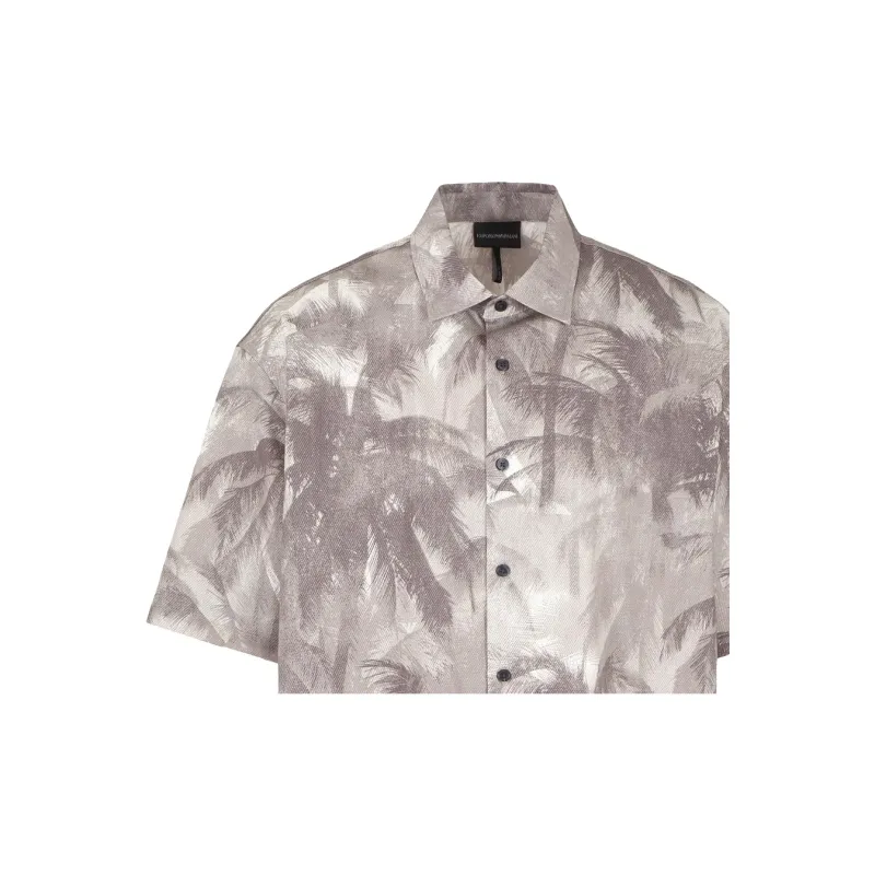 EMPORIO ARMANI Palm Tree print Button up Shirt-5