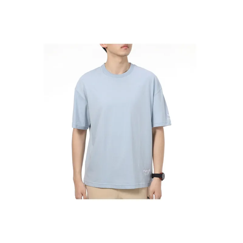 PUMA Set in Sleeve T Shirt Men's Light Blue-3