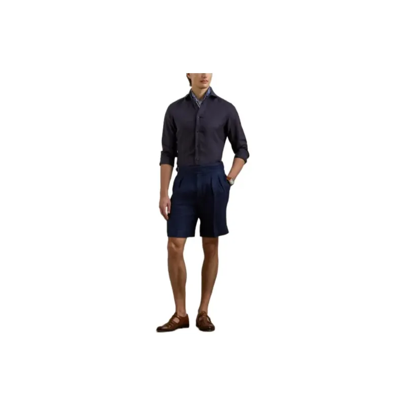 Ralph Lauren Purple Label Linen Silk Canvas Shirt Men's Dark Blue-1