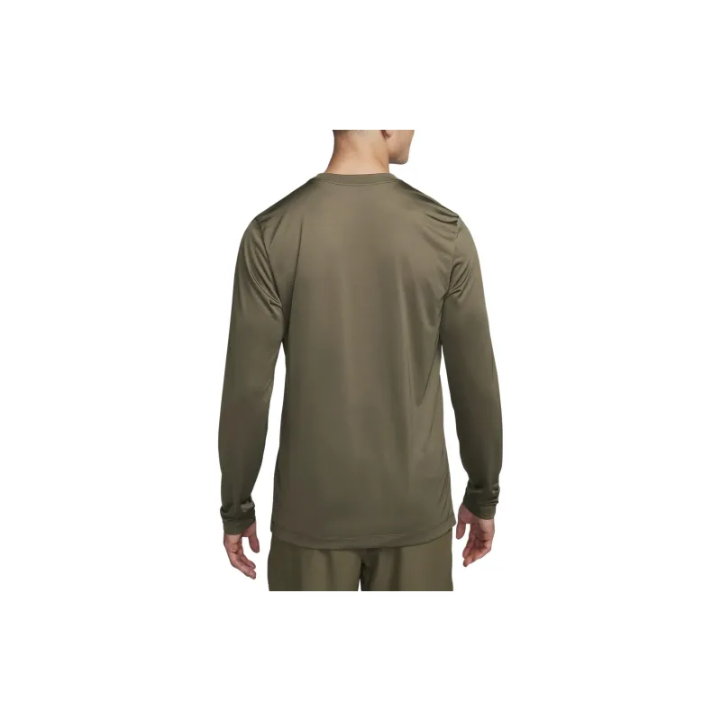 Nike Dri Fit Legend Long Sleeve Fitness Top T Shirt Men's Olive-2