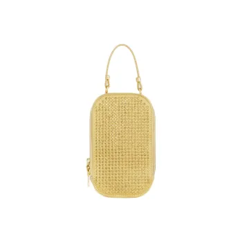 REBECCA MINKOFF Polyurethane One Shoulder Crossbody Cell Phone Pouch Women's Gold