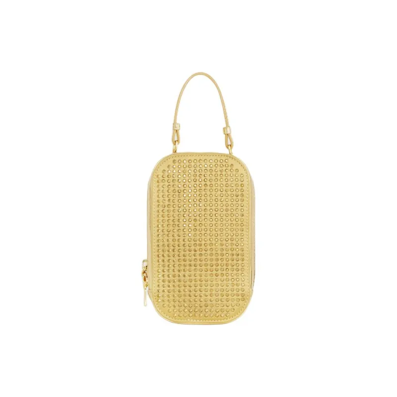 REBECCA MINKOFF Polyurethane One Shoulder Crossbody Cell Phone Pouch Women's Gold-0