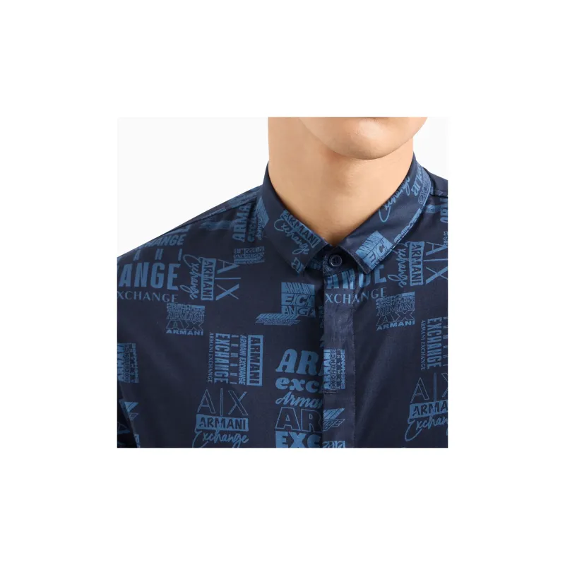 ARMANI EXCHANGEAE SS24 Shirt Men's Night Blue-4