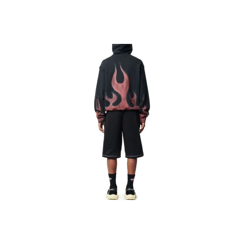 HERON PRESTON Flame print Cotton Hoodie-3