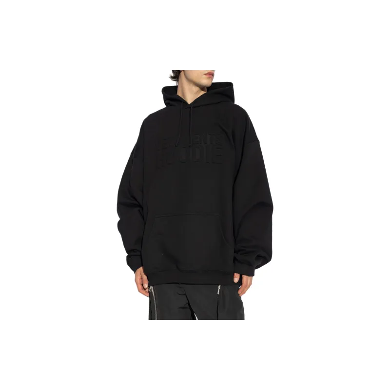 Vetements Drawstring Logo Embossed Hoodie-2