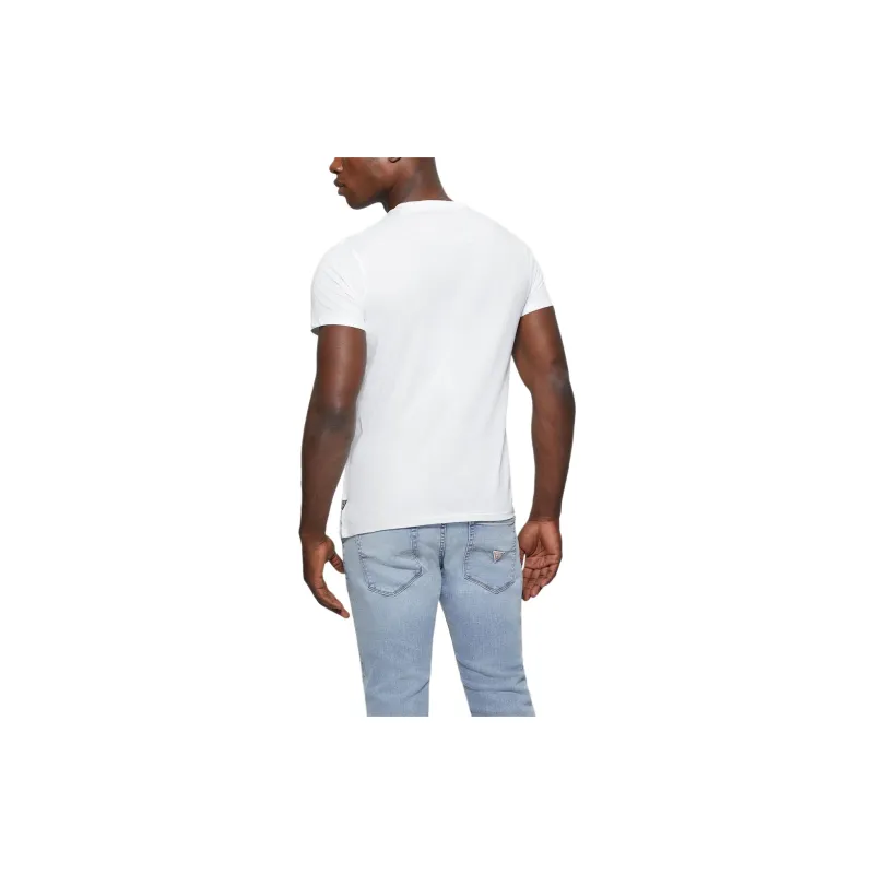 GUESS Iridescent Signature Tee T-Shirt Men's White-1