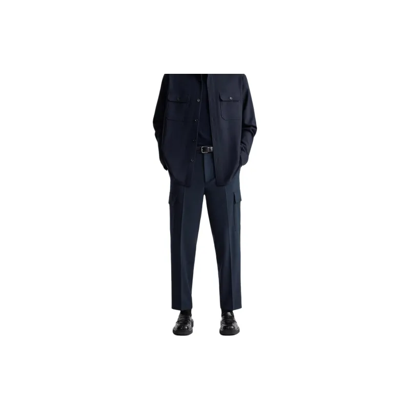 ZARA Casual Pants Men Blue-2